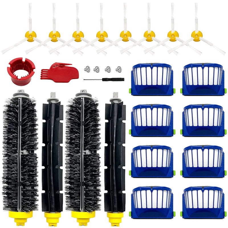 Mochenli Replacement Parts for iRobot Roomba 675 690 680 660 651 650 614 610 595 585 564 552 Vacuum, Replenishment Kit 8 Filters, 8 Side Brushes, 2 Set Bristle and Beater Brush,2 Tools - Image 1
